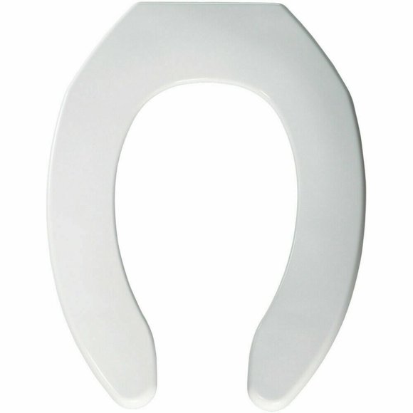 Bemis 1055 Elongated Commercial Plastic Open Front Toilet Seat - White - Picture 6 of 6